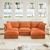 Oversized 120" Chenille Slipcovered U-Shaped Modular Sectional Sofa with French Edges and Removable Covers, 5-Piece Free combination - 2 of 4