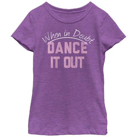 CHIN UP Apparel Girl's CHIN UP When in Doubt Dance it Out T-Shirt - Purple Berry - X Large