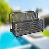 Poolside Float Storage Organizer, Outdoor PE Rattan Pool Caddy with Rolling Wheels, Patio Deck Storage Box for Pool & Beach, Gray - 2 of 4