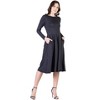 24seven Comfort Apparel Womens Midi Length Pocket Dress - 2 of 4