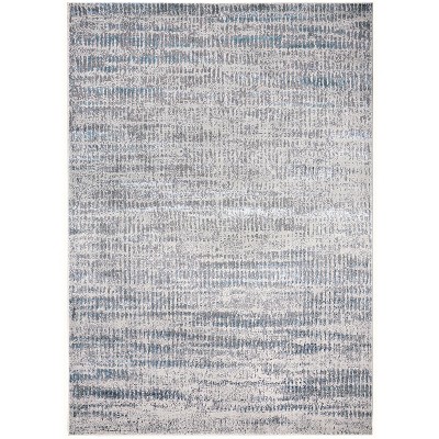 Azure Modern Abstract Blue/Gray/Ivory Area Rug