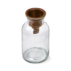 tagltd Mercantile Clear Glass Jar Tealight Taper Candle Holder, 3.5L x 3.5W x 6.0H inches - 1 of 2