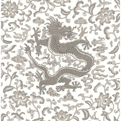 Brewster Gray Chi'en Dragon Scalamandre Self Adhesive Wallpaper