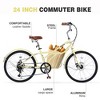 Okak 24IN Cruiser Bikes with Large Basket, 6 Speed Adult Bike with Steel Frame and Disk Brake, Commuter Bike for Men and Women - 4 of 4