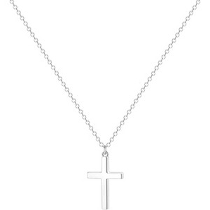 Tiny CZ Cross Pendant Necklace for Women, 18K Gold or Silver Plated Layered Chain - 1 of 4