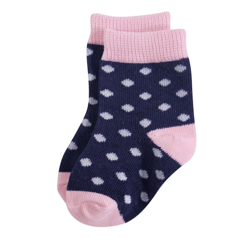 Touched by Nature Baby Girl Organic Cotton Socks, Navy Lt. Pink, 3 of 11