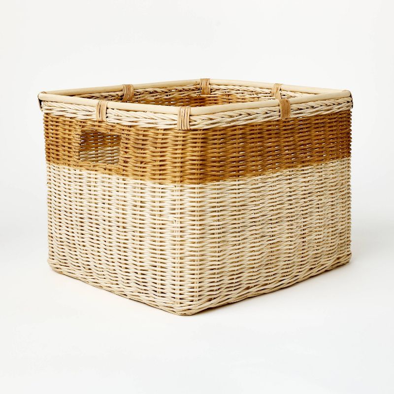 Two Tone Rattan Cube Basket - Threshold&#8482; designed with Studio McGee, 1 of 5