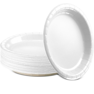 thumbnail image 2 of Caspari Linen Border Disposable Paper Dinner Plates In Blue II - 8 Per... 2 of 12