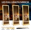 NicBex Square Full Length Mirror with LED Lights, Dressing Standing/Hanging Mounted Mirror for Living Room Bedroom Cloakroom - 4 of 4