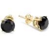 Pompeii3 3 TCW 14k Yellow Gold Round Black Diamond Stud Earrings - 2 of 3