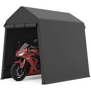 Carport Portable Storage Shed Outdoor Tarp Sheds with Roll-Up Door, Bike Shed Storage Tent for Motorcycle, ATV, Garden Tools - 1 of 4