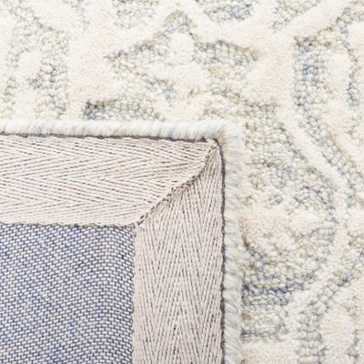 72" Gray Floral Hand-Tufted Wool Square Rug