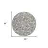 Ivory And Gray Floral Washable Indoor Outdoor Area Rug - 3 of 4