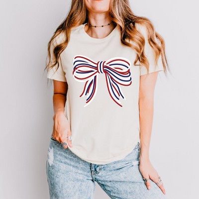 Simply Sage Market Patriotic Layered Bow Short Sleeve Tee