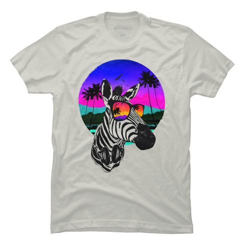 Men's Design By Humans Summer Zebra By Clingcling T-shirt : Target