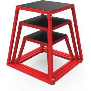 Plyometric Jump Box Set–12/18/24/30Inch Steel Plyo Boxes for Home Gym,Anti-Slip Fitness Platform for Box Jumps,Step-Ups & Explosive Strength Training - 1 of 4