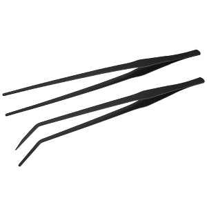 Unique Bargains Aquarium Tweezers Stainless Steel Tweezers for Plants Pets Black 38cm/14.96 Inch 2 Pcs - 1 of 4