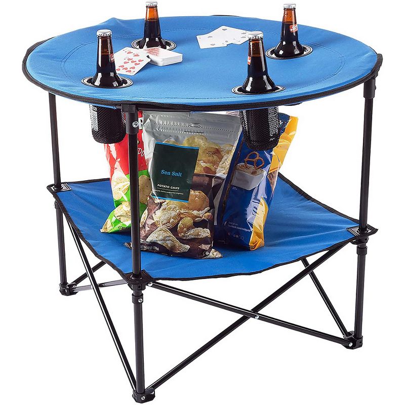 Lexi Home Durable 28" Round Folding Table with Carry Bag, 4 of 7