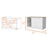 Kitchen Island with Spacious Countertop, Double Door Cabinets and 2 Open Storage Shelves - 4 of 4