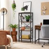 VASAGLE Standing Shelf Ladder Rack with 4 Open Shelves Bookshelf Kitchen Shelf for Kitchen Office Rustic Brown and Black - 2 of 4