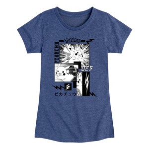 Girls' - Pokémon - Pikachu Manga Fitted Short Sleeve Graphic T-Shirt - 1 of 4
