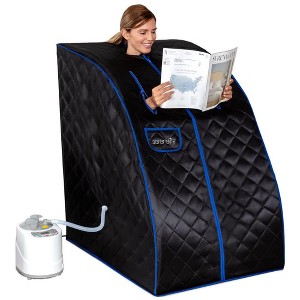 SereneLife Home Portable Steam One Person Sauna for Detox & Weight Loss - Black - 1 of 4