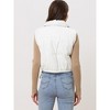 Allegra K Women's Lightweight Cropped Quilted Padded Zip Up Sleeveless Puffer Vest - 4 of 4