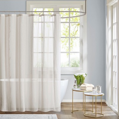 Angie Sheer Shower Curtain White : Target