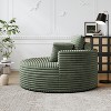 50'' Corduroy Sleeper Chair Sofa, Fluffy Single Modular Couch with Cylindrical Pillow, Modern Lounge Seating for Living Room, Bedroom, or Studio - 3 of 4