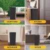 Syemin Outdoor Trash Cans Outdoor Trash Can with Tiered Lid, Lightweight Waste Bin, Waterproof Resin Garbage Can, Black, 15.16"*15.55"*30.71" - 2 of 4