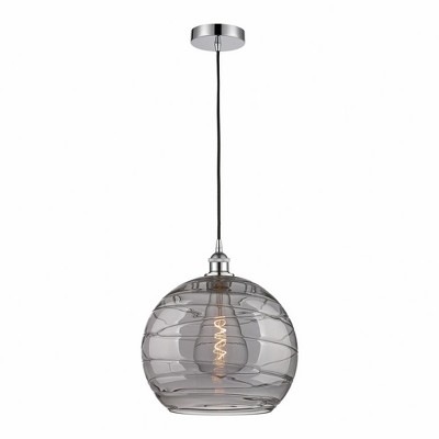 Athens Deco Swirl - 1 Light Pendant In Industrial Style-15.88 Inches Tall and 13 Inches Wide