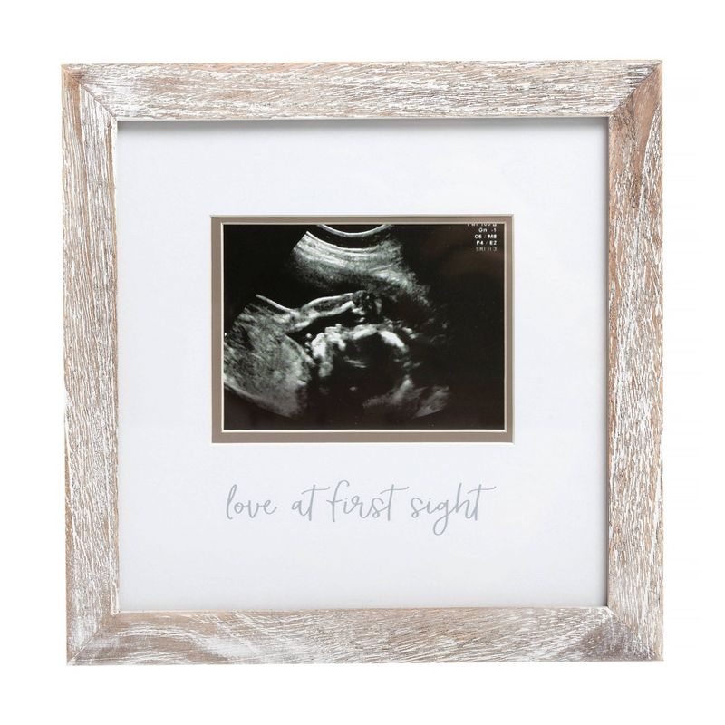 Pearhead Love at First Sight Sonogram Picture Frame - Rustic White, 1 of 8