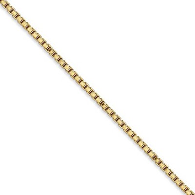Black Bow Jewelry 1.9mm, 14k Yellow Gold, Solid Box Chain Necklace