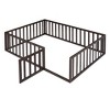 XIYUYEU Full Size Wood Montessori Bed with Safety Fence and Door,Modern Floor Bed Frame for Bedroom - 4 of 4