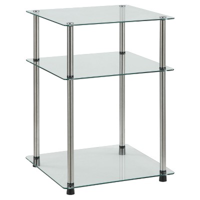 Classic Glass 3 Tier End Table Clear Glass - Breighton Home