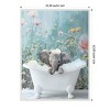 Amanti Art Blue Blossom Elephant Bath by Niky Rahner Framed Canvas Wall Art - 3 of 4