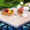 5pc Outdoor Dining Set with Chairs with Seat & Back Cushions & Square Table with Faux Wood Tabletop with Umbrella Hole - Captiva Designs - 3 of 4