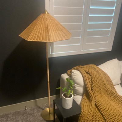 Target rattan online floor lamp