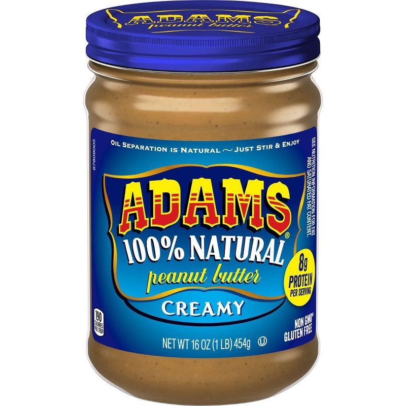 Adams 100% Natural Creamy Peanut Butter - 16oz, 1 of 4