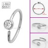 Jewelry Avalanche 20G 14K Gold Moissanite Nose Hoop Ring, Bezel Set, 8mm Twist-open - 4 of 4