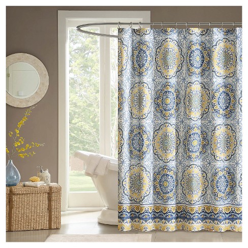 Menara Shower Curtain Blue Target, Madison Park Princeton Shower Curtain Blue
