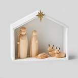 5pc Wood Nativity Decorative Christmas Figurine Set - Wondershop™