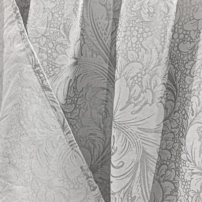Silver Baroque 100% Cotton Shower Curtain with Liner