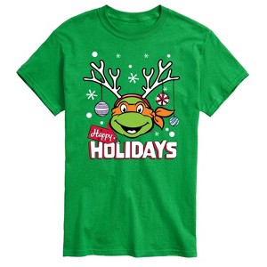 Men's - Teenage Mutant Ninja Turtles - Happy Holidays Short Sleeve Graphic T-Shirt - 1 of 4