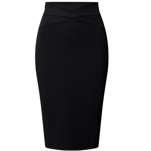 Hobemty Women's Pencil Skirt High Waist Work Midi Bodycon Skirts