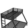 Okak Twin Over Queen Metal Loft Bunk Bed Heavy Duty Bedframe with Ladder & Slats Support for Adults Teens Noise Reduced No Box Spring Needed, Black - 4 of 4