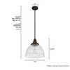 Hunter Fans 13" Onyx Bengal Pendant Ceiling Light Fluted Glass Dimmable - 2 of 4