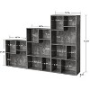 VECELO 3-Shelf Free Standing Bookcase for Home Office Living Room Open Display Organizer Storage Bookshelf, Oak Finish Decor Furniture - 3 of 4