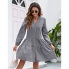 Clearlove Women's Summer Dresses Casual V Neck Button Down Long Sleeve Floral Print Loose Flowy Shirt Dress - 2 of 4