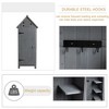 Outdoor Wooden Storage Shed, Pointed Roof Tool Storage Shed with Lockable Door, Organizer Cabinet with Waterproof Roof for Lawn, Backyard Grey - 4 of 4